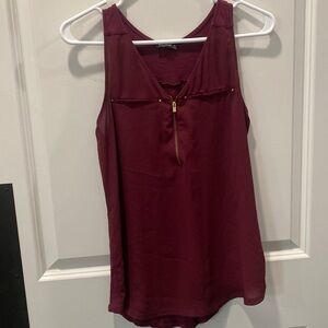 Express maroon and gold detail dressy tank